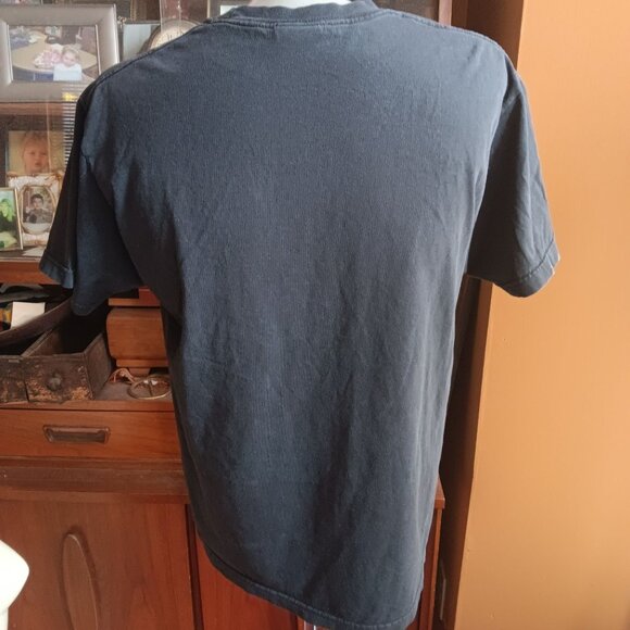 Large Vintage Y2K No Fear Black Graphic T-Shirt Distressed Print Design - Picture 4 of 5